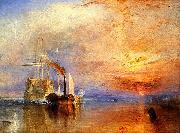 Joseph Mallord William Turner The fighting Temeraire tugged to her last berth to be broken up, France oil painting artist